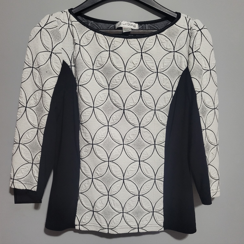 Joseph Ribkoff Quilted Colorblock Top - Picture 1 of 5